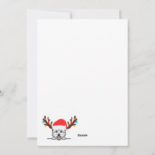 Westie Winter Sneeuw Feestdagenkaart (Achterkant)