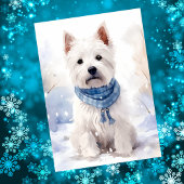 Westie Winter Sneeuw Feestdagenkaart