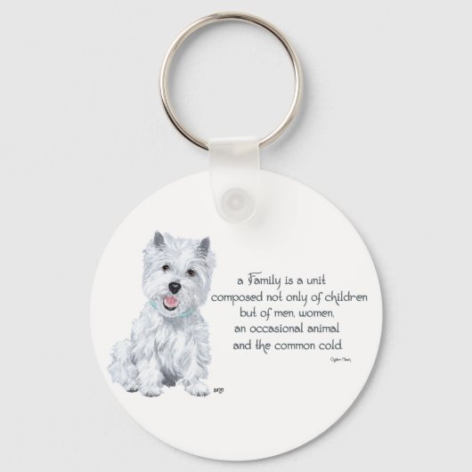Westie Wisdom - Familiedynamiek Sleutelhanger (Voorkant)