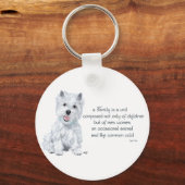 Westie Wisdom - Familiedynamiek Sleutelhanger (Voorkant)