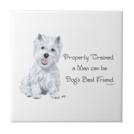 Westie Wisdom Keramische Tegels Tegeltje (Voorkant)