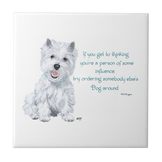 Westie Wisdom Keramische Tegels Tegeltje (Voorkant)