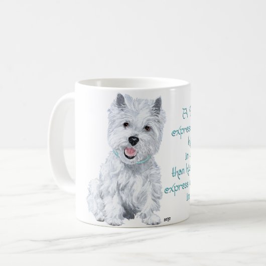Westie Wisdom - Wagging Tail of Tongue? Koffiemok (Voorkant links)