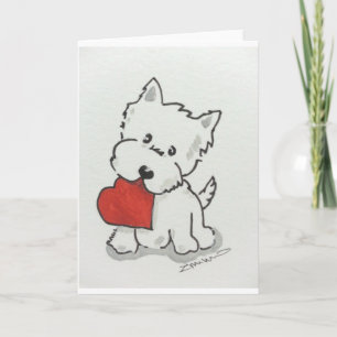 Westie With Heart Kaart