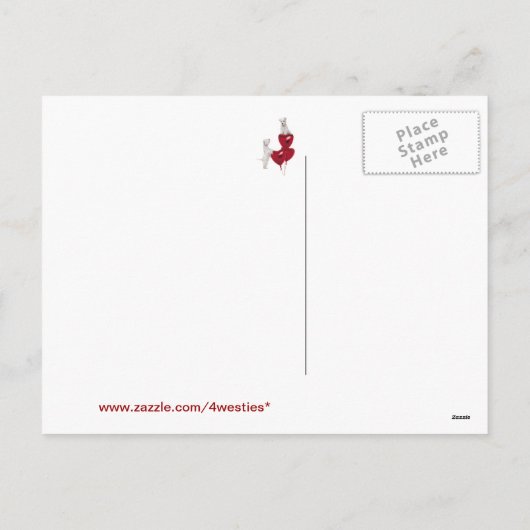 Westie Woof It Up Valentijnsdag Briefkaart (Achterkant)