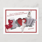 Westie Woof It Up Valentijnsdag Briefkaart (Voorkant)