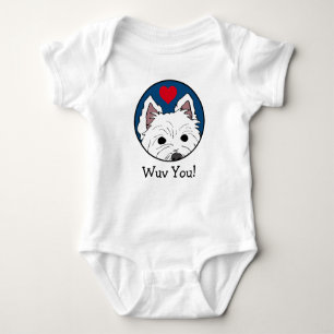 Westie wuv. Baby Bodysuit