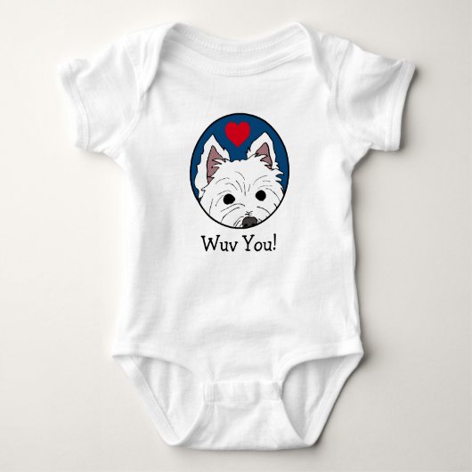 Westie wuv. Baby Bodysuit (Voorkant)