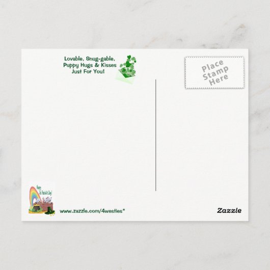 Westie You've Got Mail - St Patrick's Day Versie Briefkaart (Achterkant)