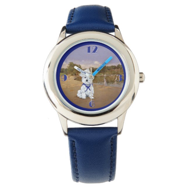 Westie zeilboten horloge (Voorkant)