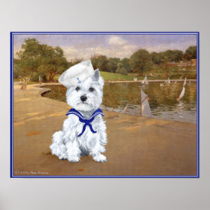 Westie Zeiler met Botensposter Poster