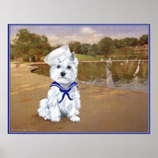 Westie Zeiler met Botensposter Poster (Voorkant)