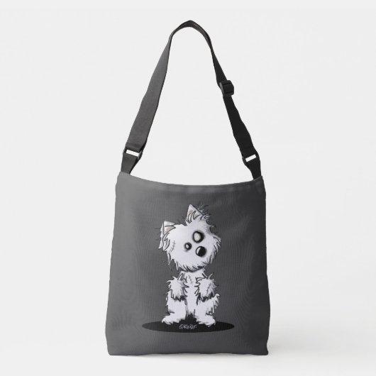 Westie Zombie KiniArt Halloween Crossbody Tas (Voorkant)