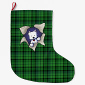 Westie ZWART Kerstmis stoppen Grote Kerstsok (Voorkant)