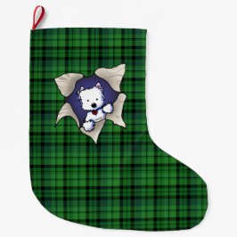 Westie ZWART Kerstmis stoppen Grote Kerstsok