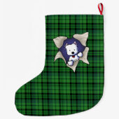 Westie ZWART Kerstmis stoppen Grote Kerstsok (Achterkant)