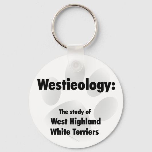 Westieology - Studie van Westies Sleutelhanger (Voorkant)