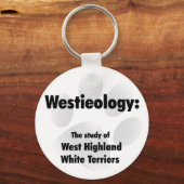 Westieology - Studie van Westies Sleutelhanger (Voorkant)