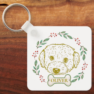 Westiepoo hond gepersonaliseerd sleutelhanger
