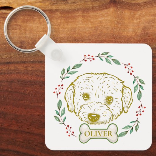 Westiepoo hond gepersonaliseerd sleutelhanger (Voorkant)
