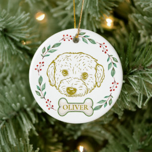 Westiepoo Hond Gepersonaliseerde Hand Drawing Keramisch Ornament