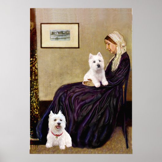 Westies 3 en 11 - Moeder van Whistler Poster (Voorkant)