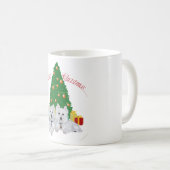 Westies bij de Kerstboom Koffiemok (Voorkant rechts)