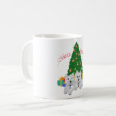 Westies bij de Kerstboom Koffiemok (Voorkant links)