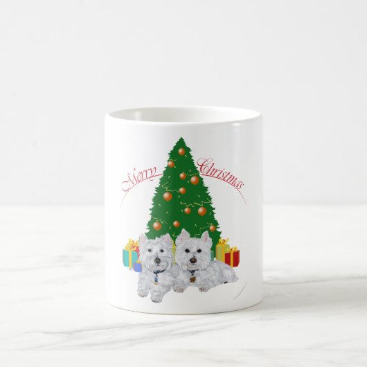 Westies bij de Kerstboom Koffiemok (Center)