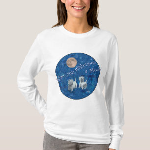 Westies die op de maan wensen t-shirt