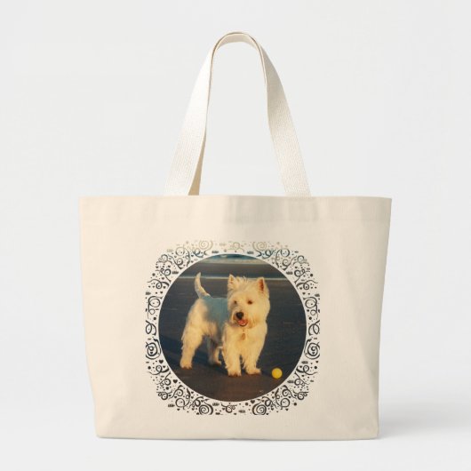 Westies en de Oceaan Grote Tote Bag (Voorkant)