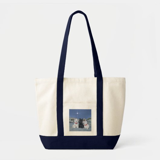 Westies en een Scottie Kerst Tote Bag (Voorkant)