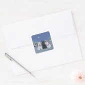 Westies en een Scottie Kerst Vierkante Sticker (Envelop)
