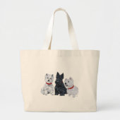 Westies en een Scottie Samen Grote Tote Bag (Voorkant)