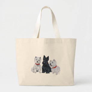 Westies en een Scottie Samen Grote Tote Bag