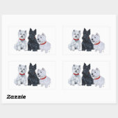 Westies en een Scottie Samen Rechthoekige Sticker (Vel)
