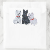 Westies en een Scottie Samen Rechthoekige Sticker (Tas)