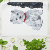 Westies en een Scottie Samen Theedoek (Gevouwen)