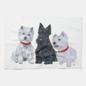 Westies en een Scottie Samen Theedoek (Horizontaal)