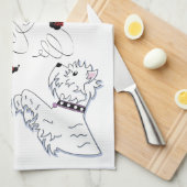 Westies en Ladyvogels Theedoek (Quarter Fold)