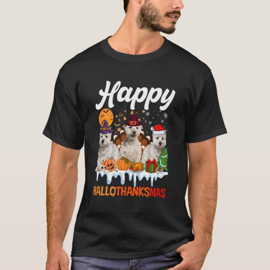 Westies Halloween Thanksgiving Hallothanksmas T-shirt (Voorkant)