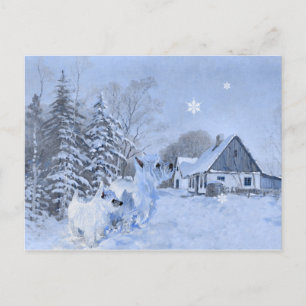 Westies houden van de wintertijd briefkaart