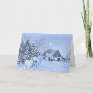 Westies houden van de wintertijd feestdagen kaart