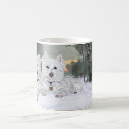 Westies in de wintertijd koffiemok (Center)