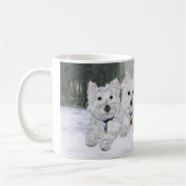Westies in de wintertijd koffiemok (Links)