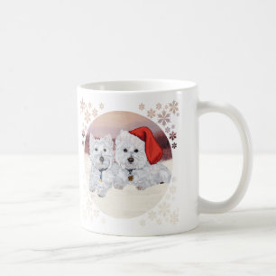 Westies in de wintertijd koffiemok