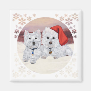 Westies in de wintertijd magneet