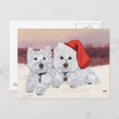 Westies in Wintertime Briefkaart (Voorkant / Achterkant)