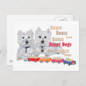 Westies met Briefkaart van de Botsing (Voorkant / Achterkant)