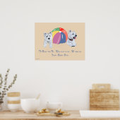 Westies met een strandbalposter poster (Keuken)